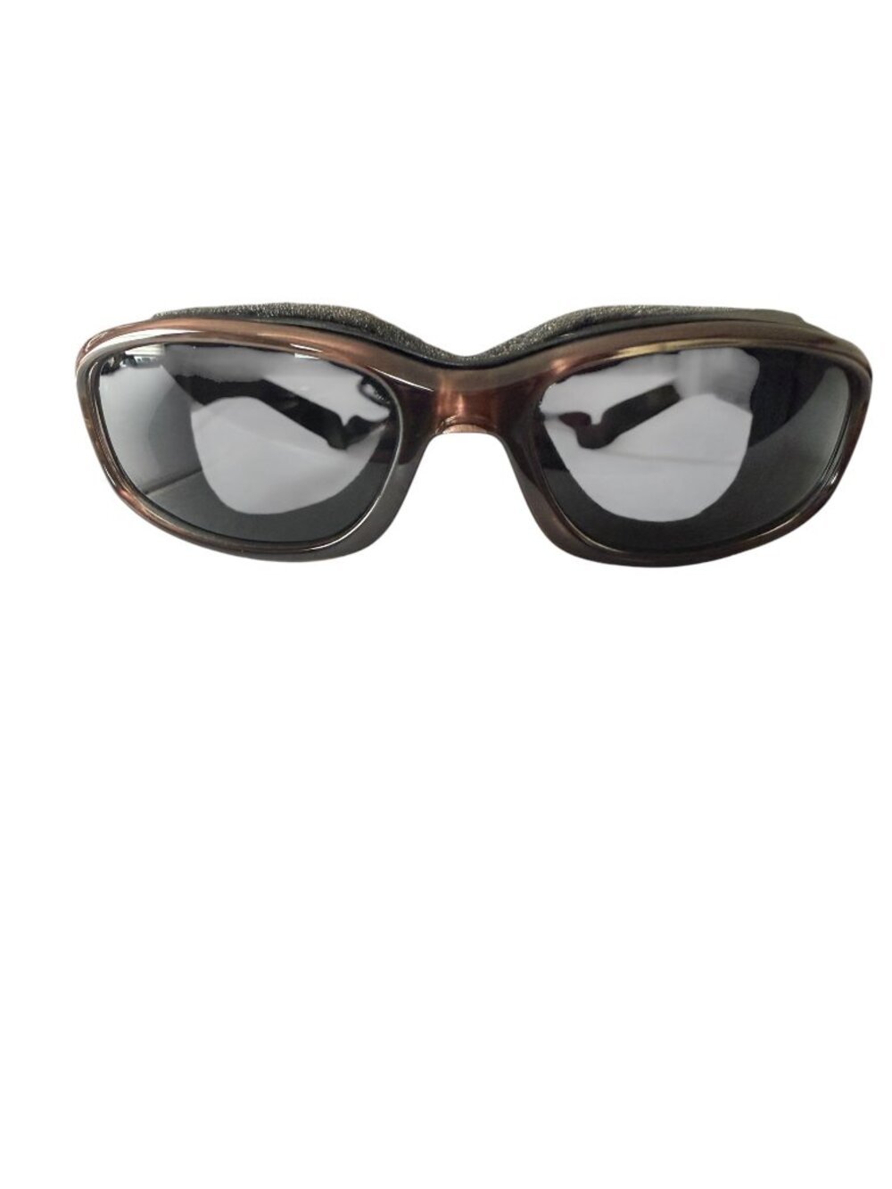 Panoptyx brown bronze padded riding safety sunglasses goggles strap and case